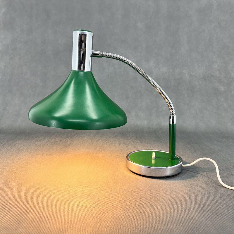 Lampe de table vintage en métal et chrome, Italie 1970