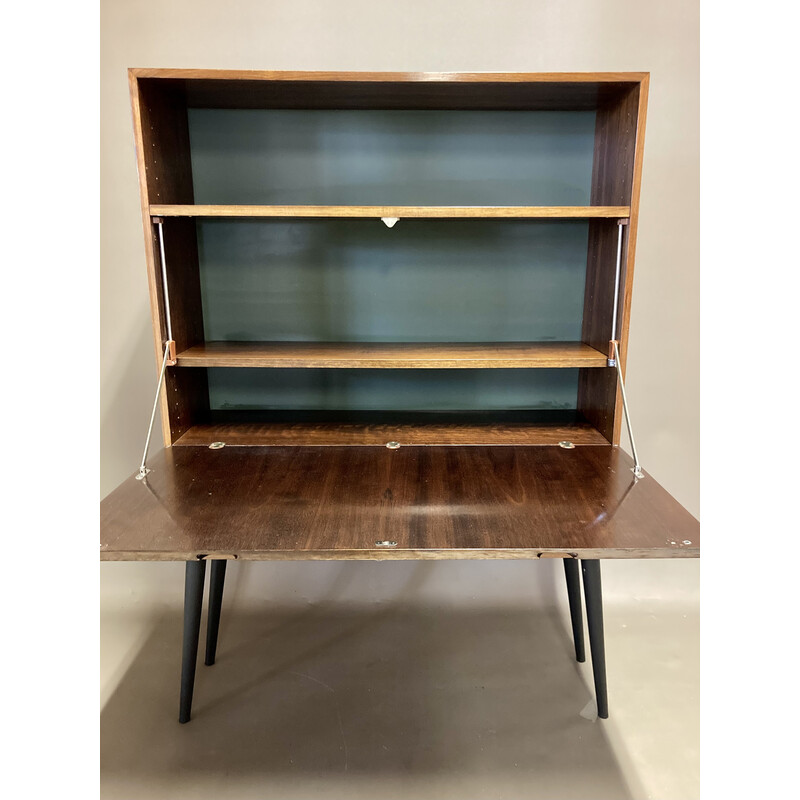 Vintage retractable desk in rosewood, 1950