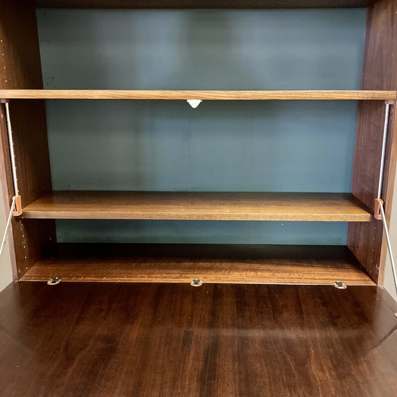 Vintage retractable desk in rosewood, 1950