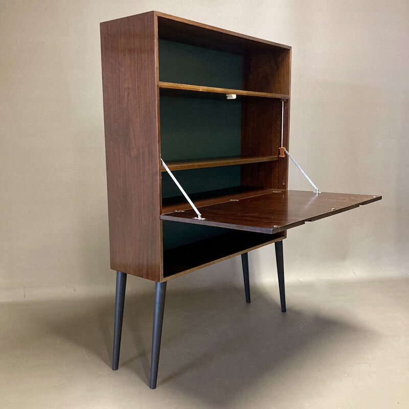 Vintage retractable desk in rosewood, 1950