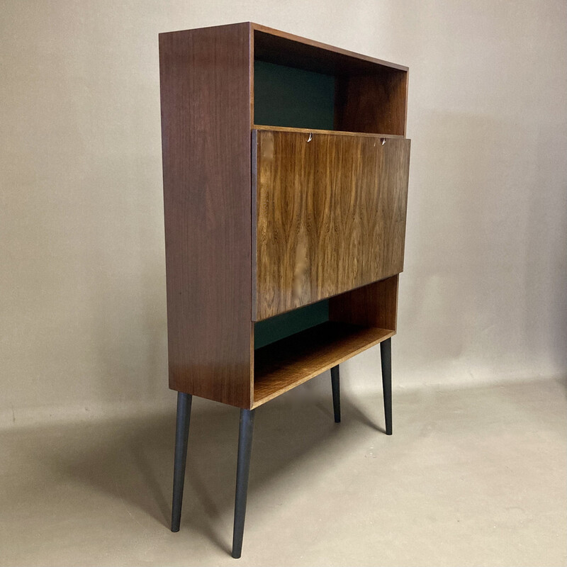 Bureau escamotable vintage en palissandre, 1950