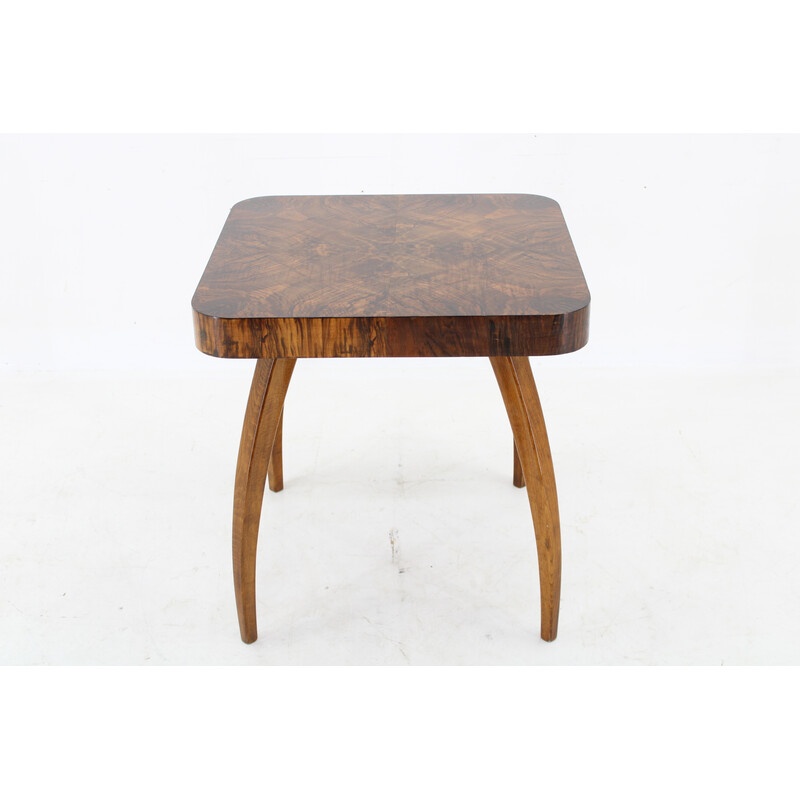 Vintage "Spider" coffee table in solid beech and walnut by Jindrich Halabala, Czechoslovakia 1940