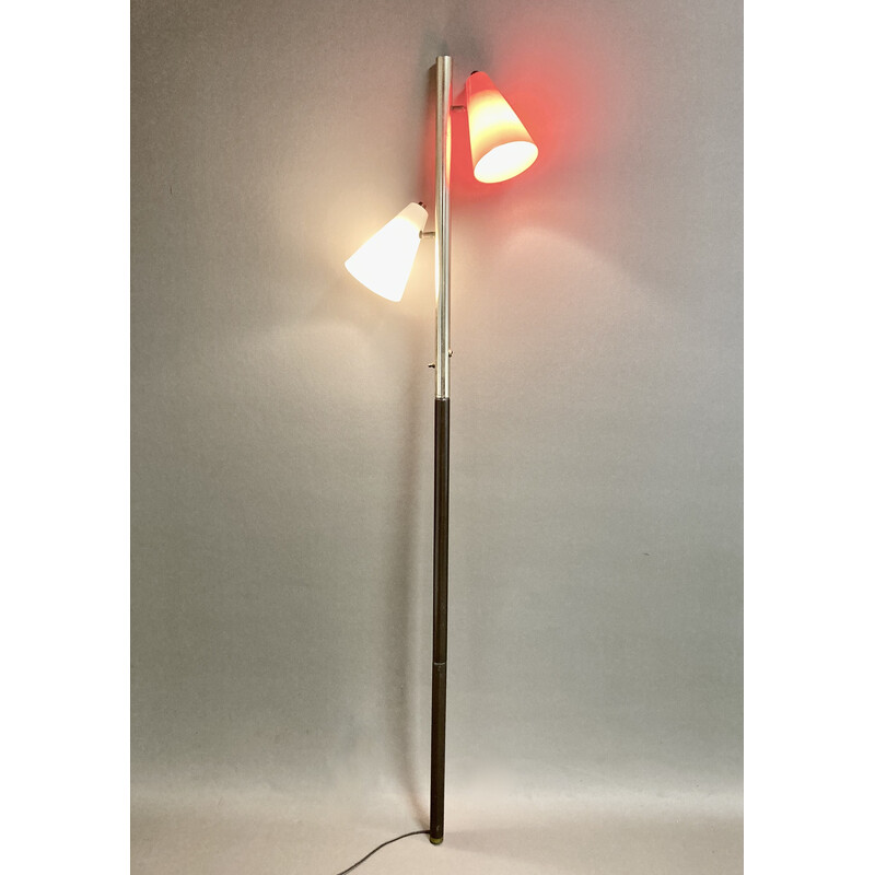 Lámpara de pie vintage de metal, 1950