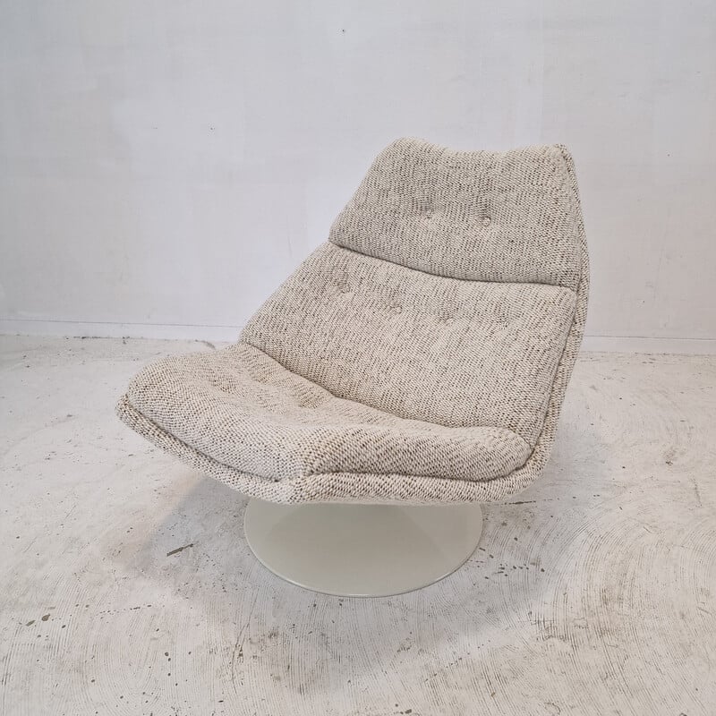 Vintage F511 armchair in Danish fabric by Geoffrey Harcourt for Artifort, 1960