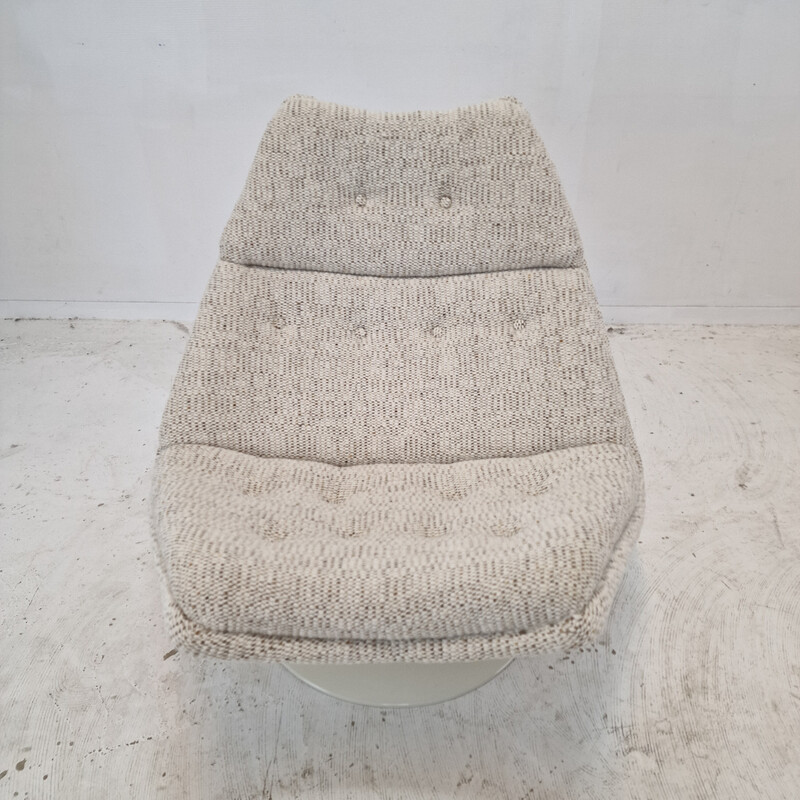 Vintage F511 fauteuil in Deense stof van Geoffrey Harcourt voor Artifort, 1960