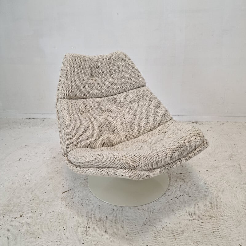 Vintage F511 fauteuil in Deense stof van Geoffrey Harcourt voor Artifort, 1960