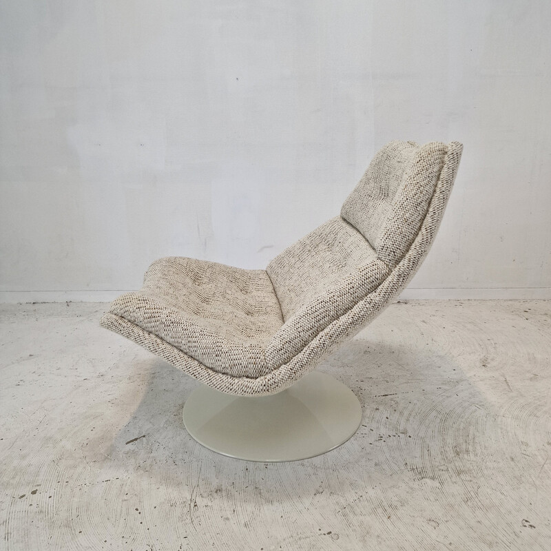 Vintage F511 armchair in Danish fabric by Geoffrey Harcourt for Artifort, 1960