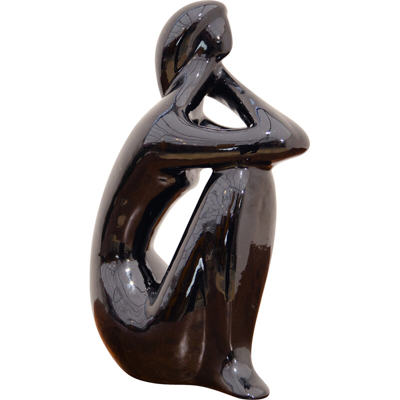 Sculpture vintage en céramique représentant une fille nue par Jitka Forejtová, Tchécoslovaquie 1960