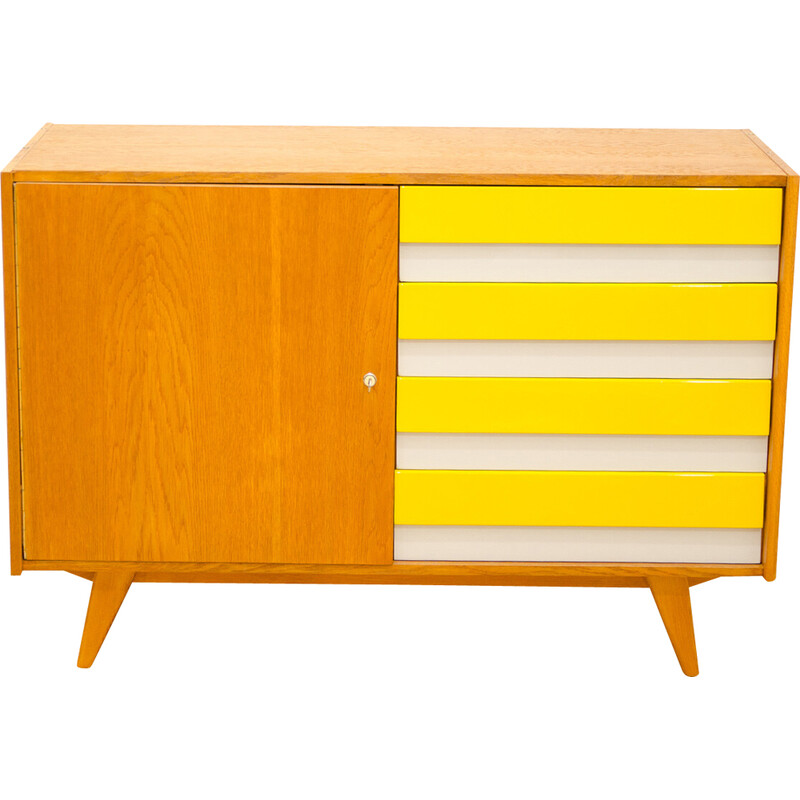 Commode vintage modèle U-458 en bois de hêtre et contreplaqué par Jiri Jiroutek pour Interier Praha, Tchécoslovaquie 1960