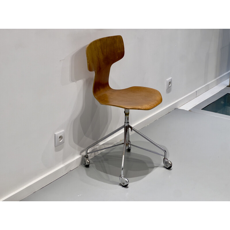 Chaises vintage pivotante modèle 3113 par Arne Jacobsen pour Fritz Hansen, 1960