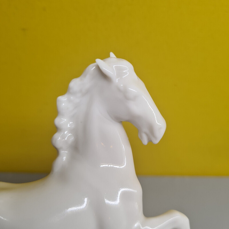 Vintage white porcelain horse by Gunther Granget for Hutschenreuther, 1980