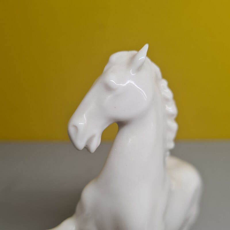 Vintage white porcelain horse by Gunther Granget for Hutschenreuther, 1980