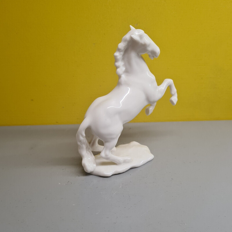 Cheval vintage en porcelaine blanche par Gunther Granget pour Hutschenreuther, 1980