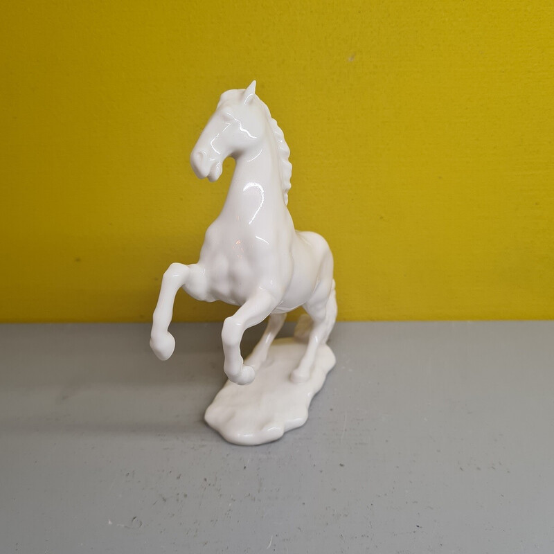 Cheval vintage en porcelaine blanche par Gunther Granget pour Hutschenreuther, 1980