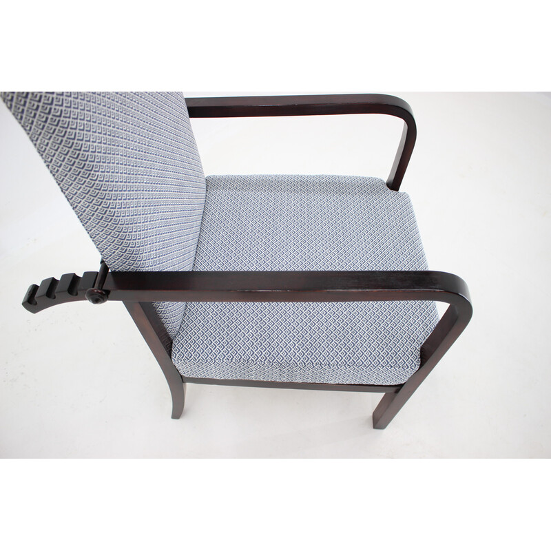 Vintage adjustable beech armchair, Czechoslovakia 1940