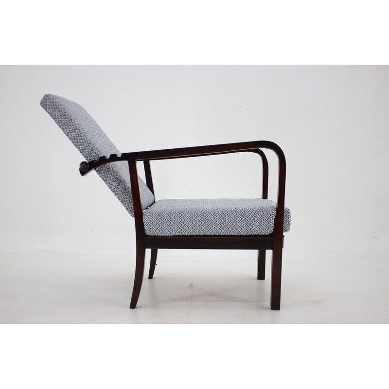 Vintage adjustable beech armchair, Czechoslovakia 1940