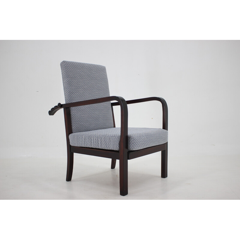 Fauteuil vintageréglable en hêtre, Tchécoslovaquie 1940