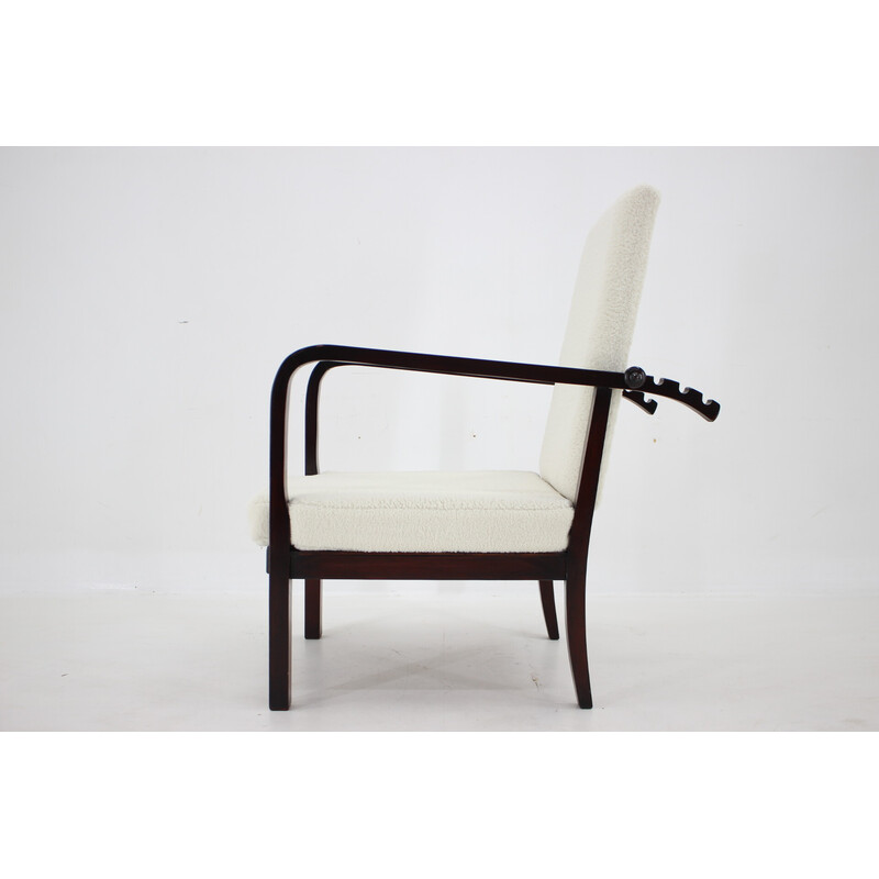 Vintage adjustable beech armchair, Czechoslovakia 1940