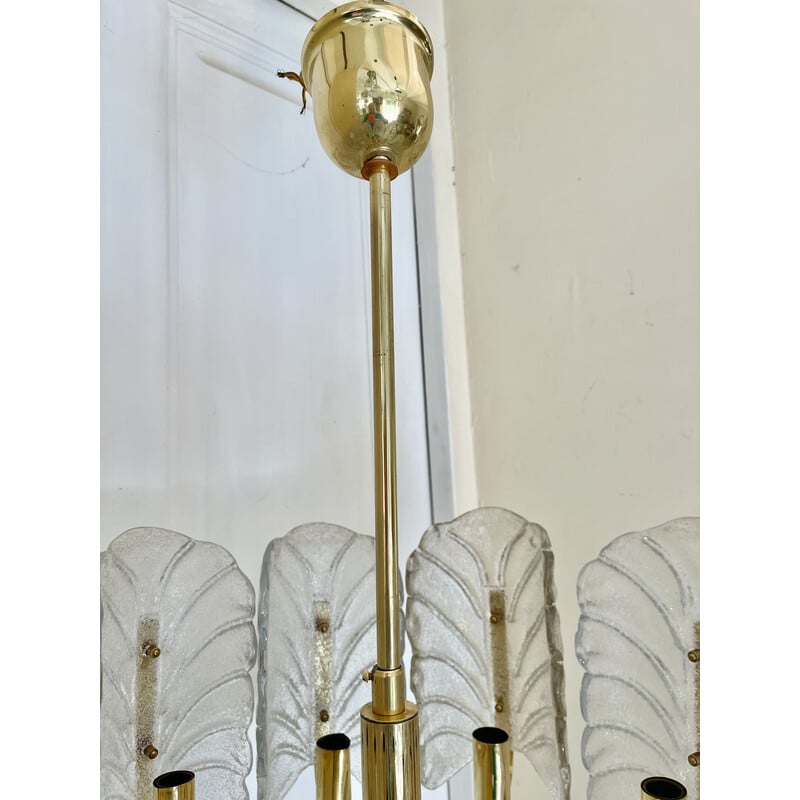 Vintage 10-bladige kroonluchter van Murano glas door Fagerlund voor Orrifors