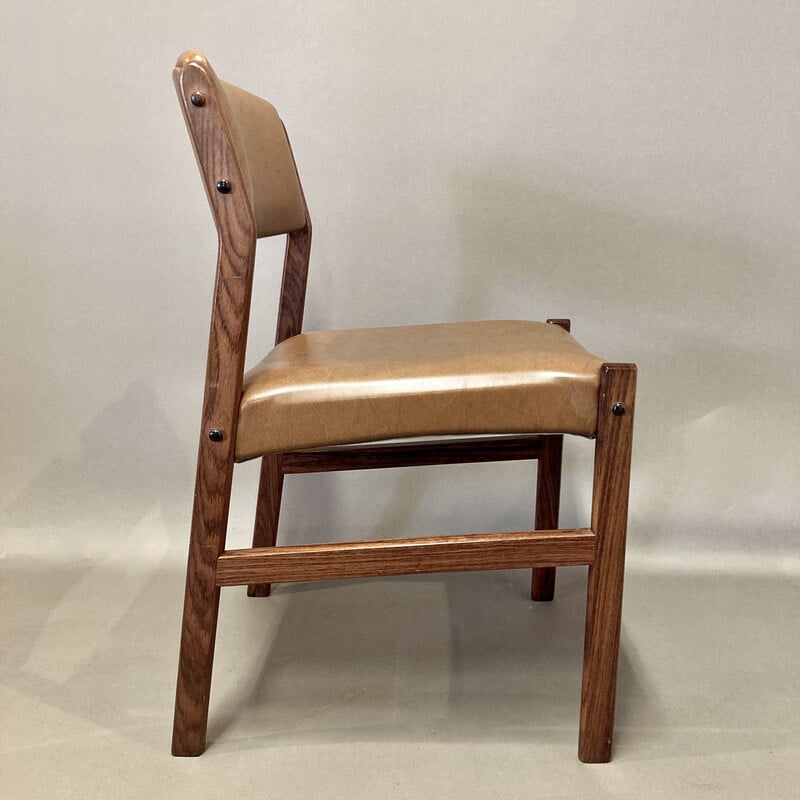 Set of 6 vintage rosewood chairs, 1950