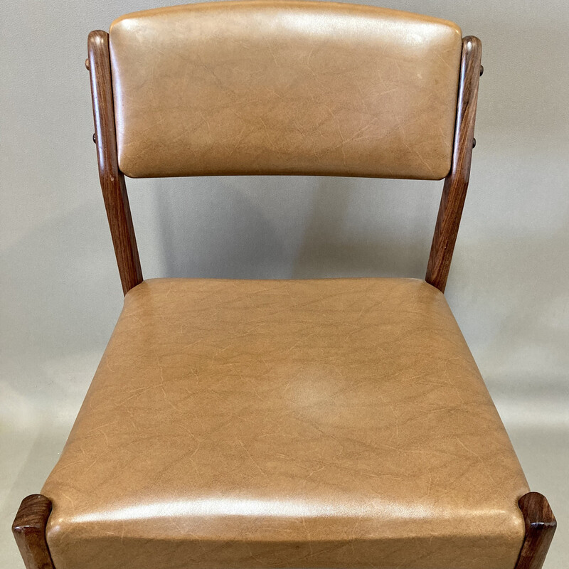 Set of 6 vintage rosewood chairs, 1950