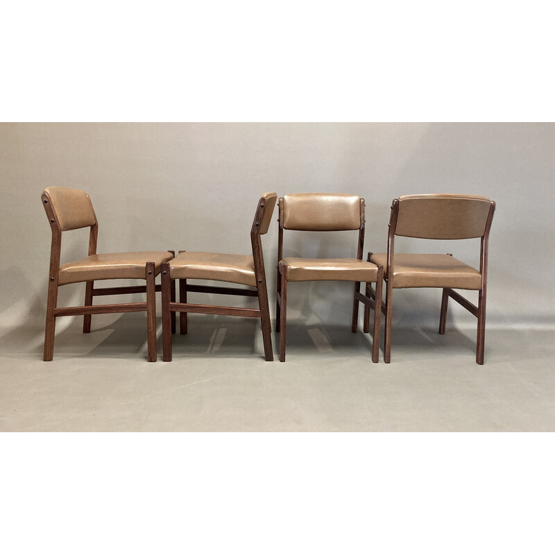 Lot de 6 chaises vintage en palissandre, 1950