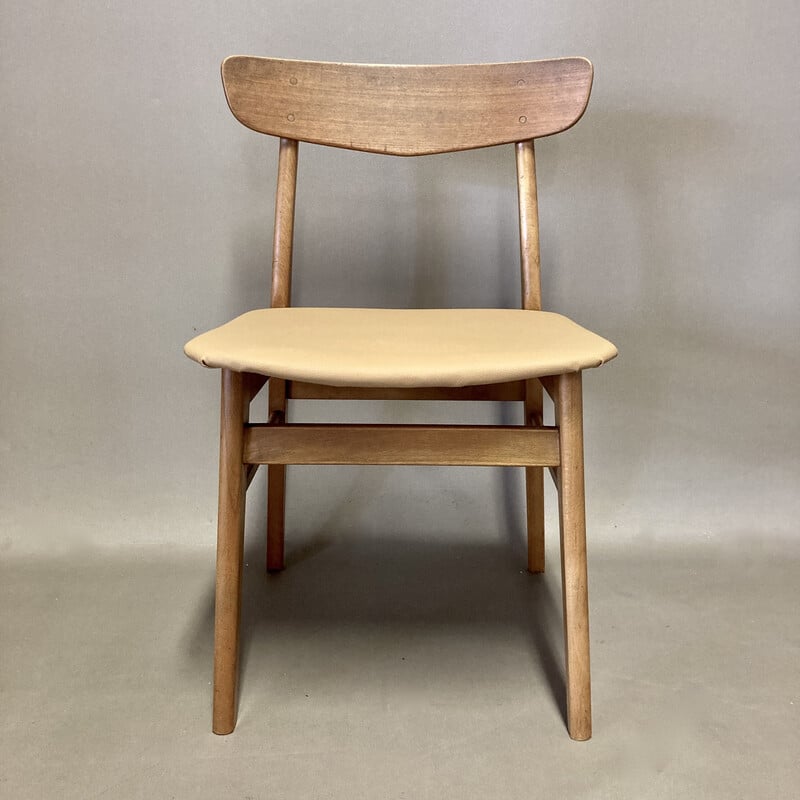 Set of 4 vintage teak chairs, 1950