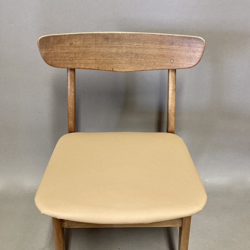 Set of 4 vintage teak chairs, 1950