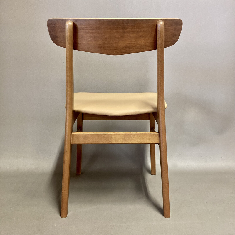 Set of 4 vintage teak chairs, 1950