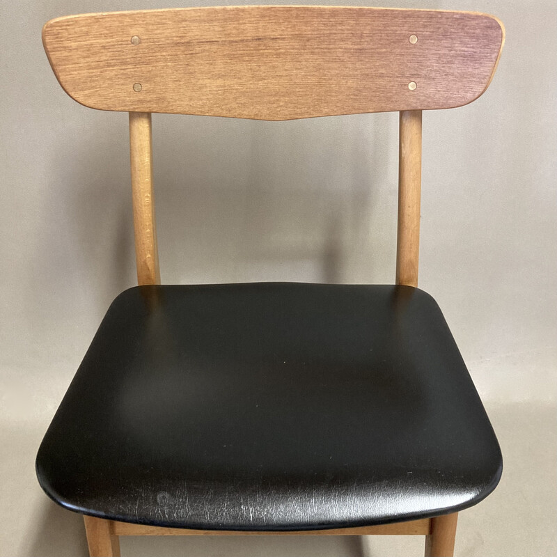 Set of 4 vintage teak chairs, 1950