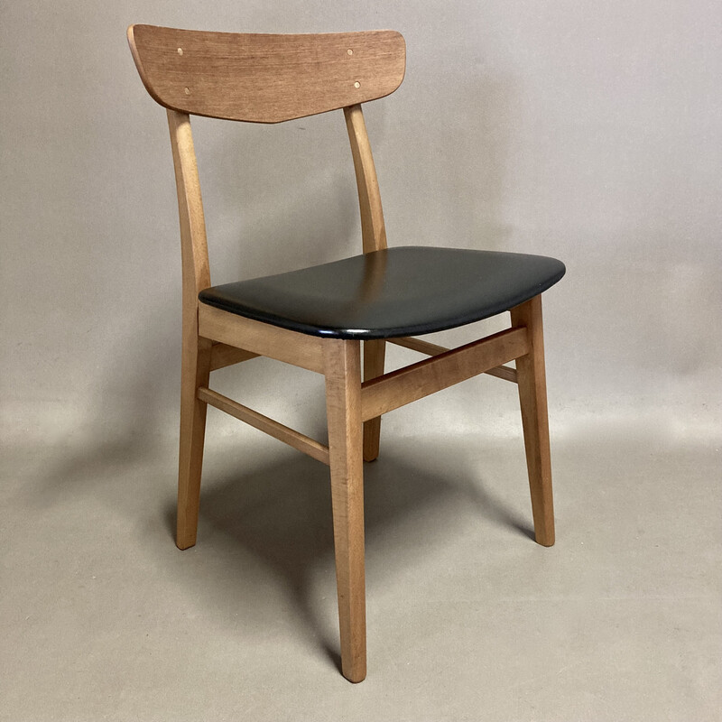 Set of 4 vintage teak chairs, 1950