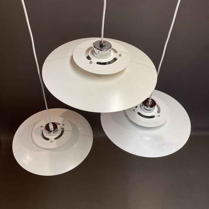 Set di 3 lampade a sospensione vintage in metallo, 1960