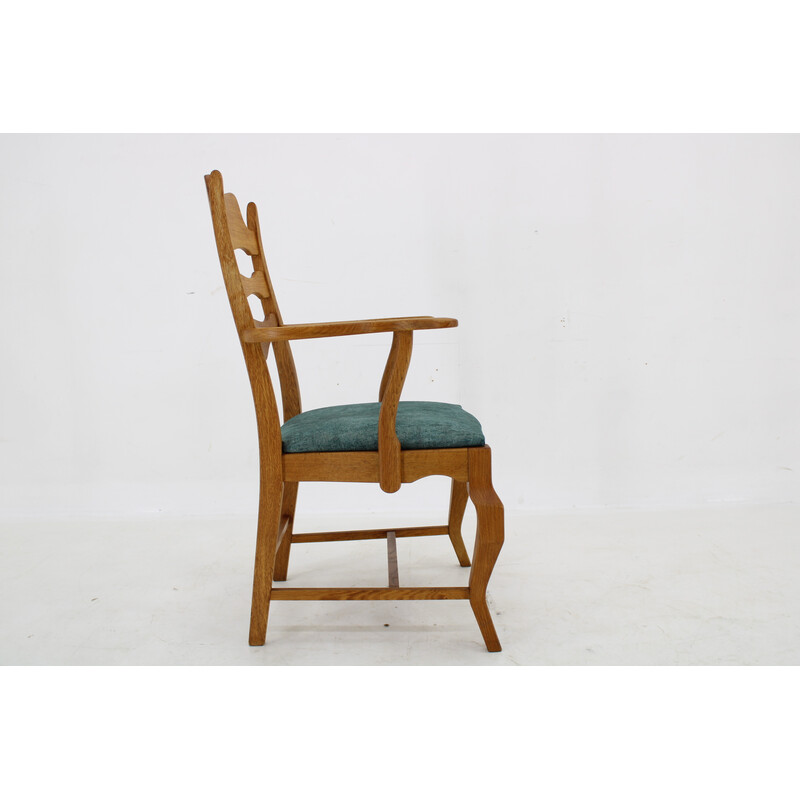 Fauteuil vintage Razorblade en chêne massif de Henning Kjærnulf pour EG Møbler, Danemark 1960