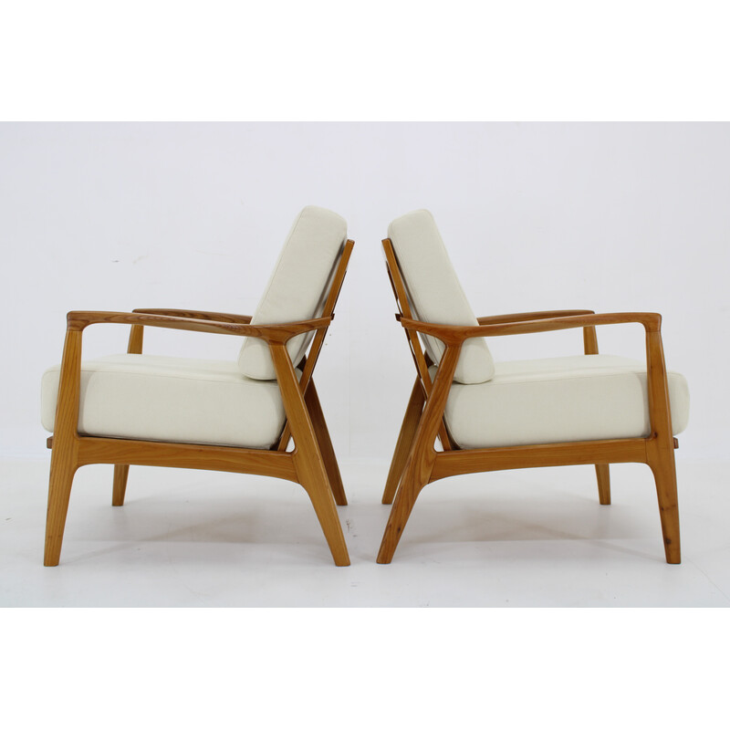 Paire de fauteuils vintage en bois de frêne pour Drevotvar, Tchécoslovaquie 1970