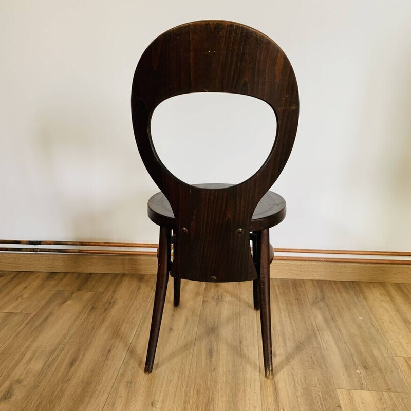 Conjunto de 6 cadeiras Baumann "gaivota" vintage em faia castanha e contraplacado