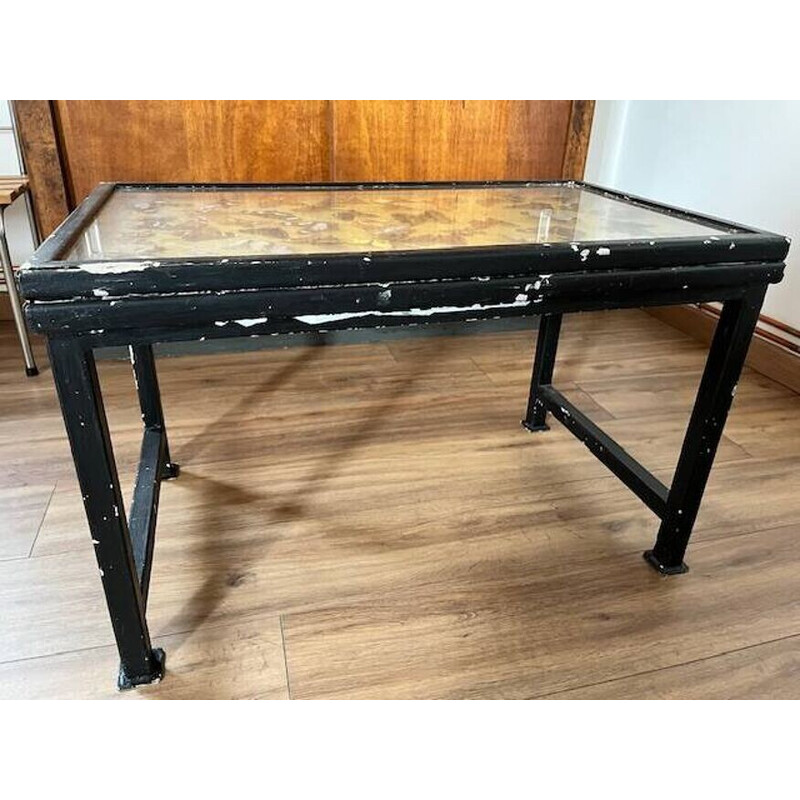 Vintage butterfly coffee table in wood and metal