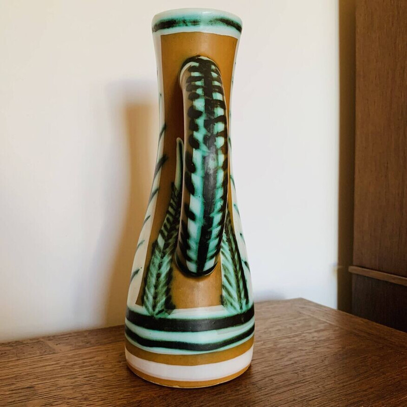 Vintage Kéraluc earthenware pitcher by Pierre Toulhoat