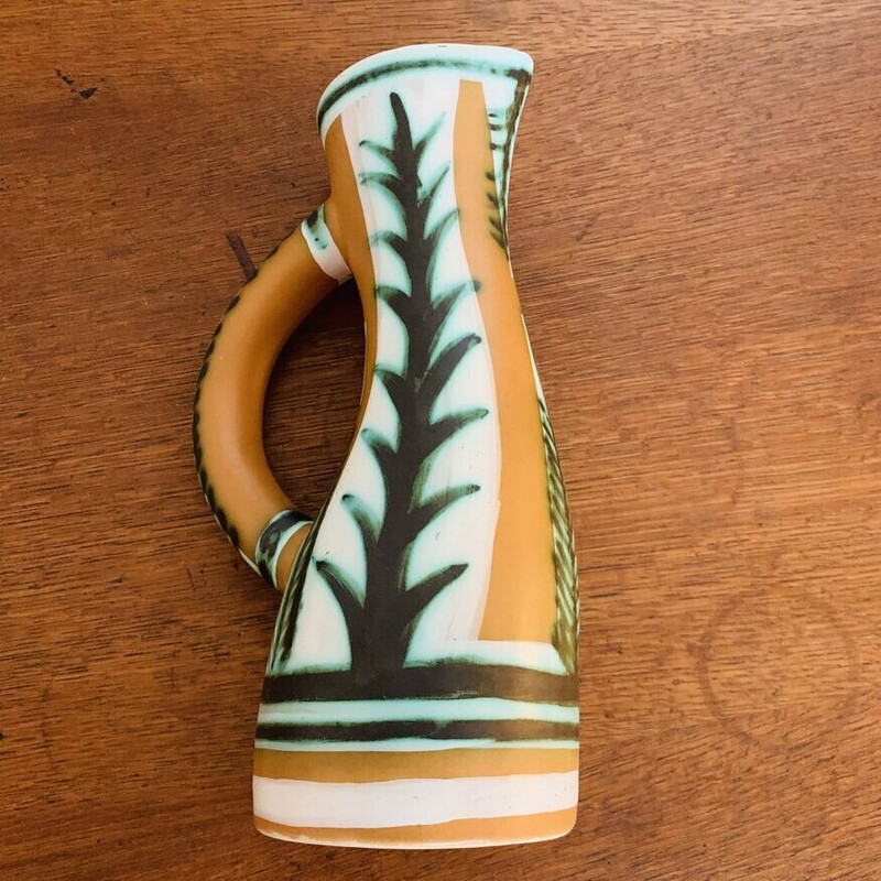 Vintage Kéraluc earthenware pitcher by Pierre Toulhoat