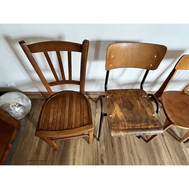 Ensemble de 4 chaises vintage dépareillées