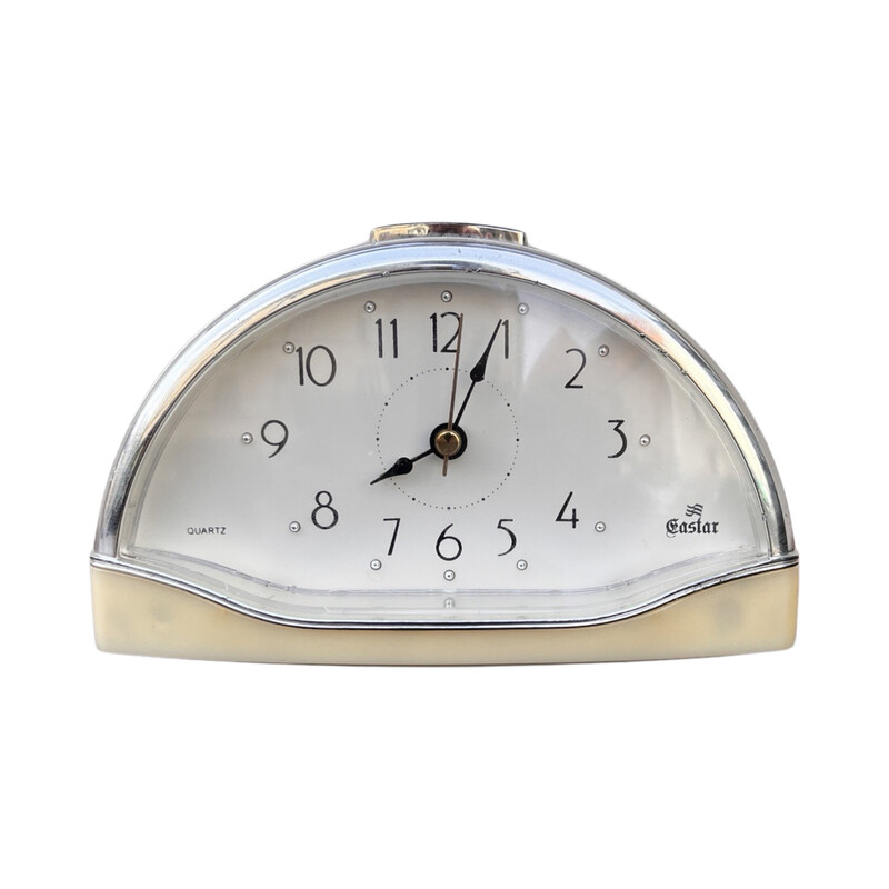 Vintage plastic electric alarm clock for Cestar, Germany 1980