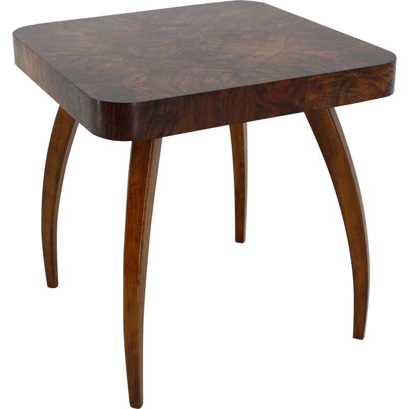 Vintage "Spider" coffee table in solid beech and walnut by Jindrich Halabala, Czechoslovakia 1940