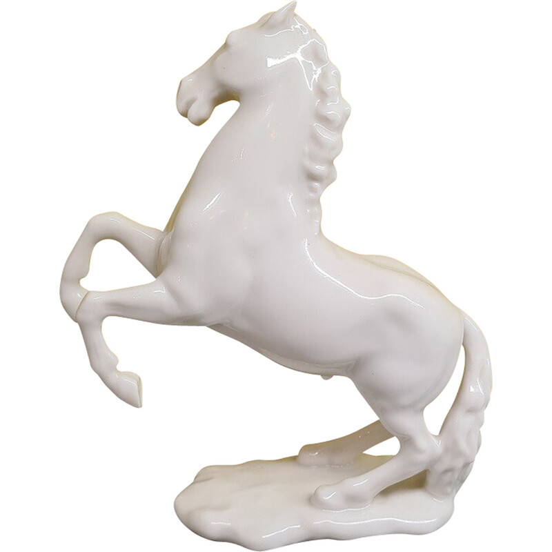 Pferd aus weißem Porzellan von Gunther Granget für Hutschenreuther, 1980