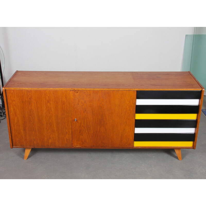 Vintage sideboard model U-460 in oak by Jiri Jiroutek for Interier Praha, Czechoslovakia 1960