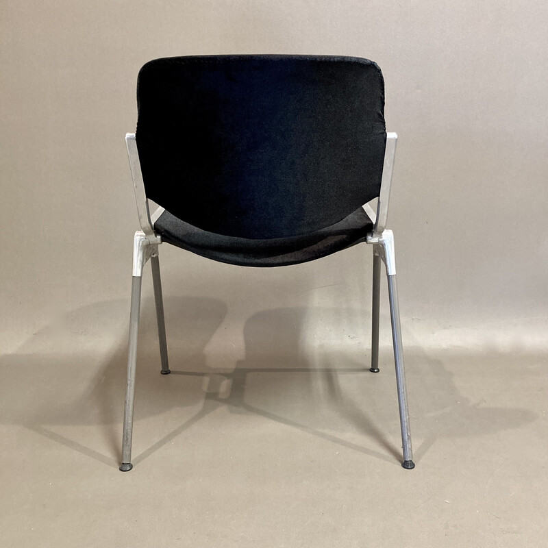 Set of 6 vintage metal and velvet chairs by Giancarlo Piretti for Castelli, 1960