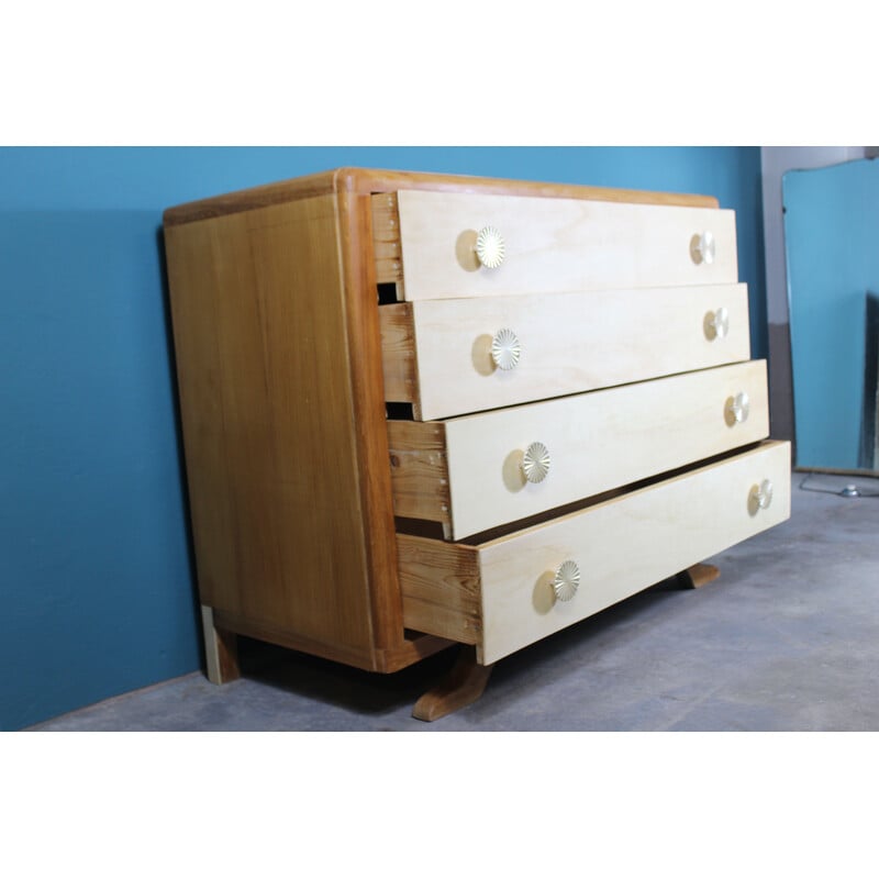 Vintage wooden chest of drawers, Italy 1950