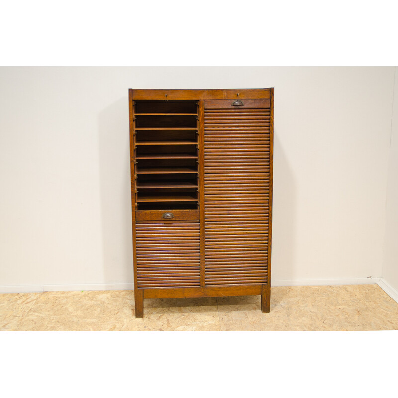 Vintage blind cabinet in beech wood and plywood, Czechoslovakia 1930