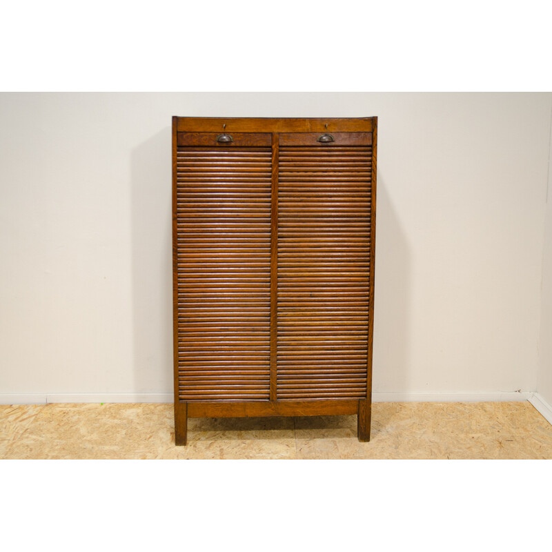 Vintage blind cabinet in beech wood and plywood, Czechoslovakia 1930