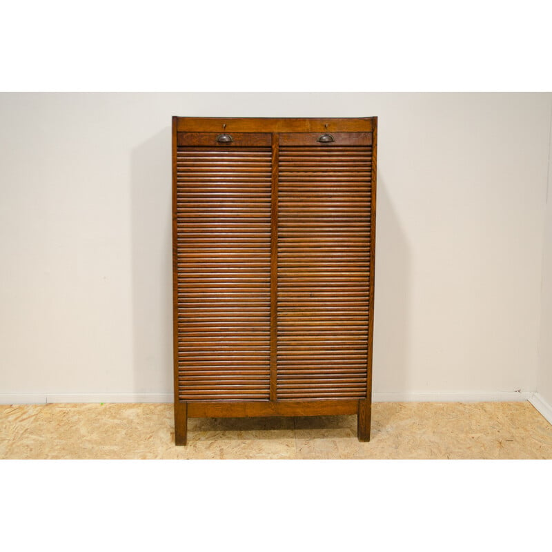 Vintage blind cabinet in beech wood and plywood, Czechoslovakia 1930