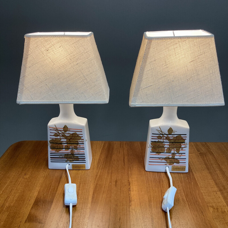 Pair of vintage ceramic lamps, 1950