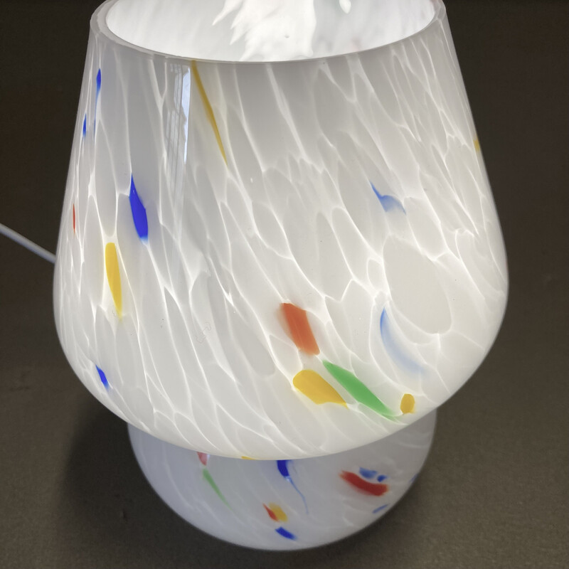 Coppia di lampade vintage in vetro colorato